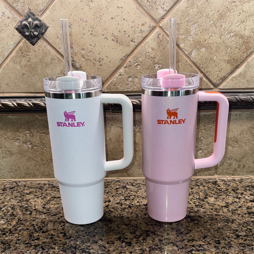 Set of 2 30oz Stanley cups with NEW straws